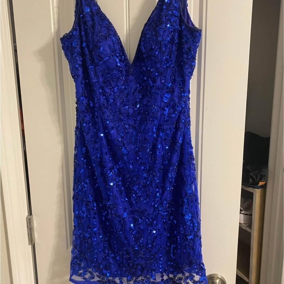 Primavera Dresses & Skirts - Elegant Sapphire Blue Sequin Mini Dress